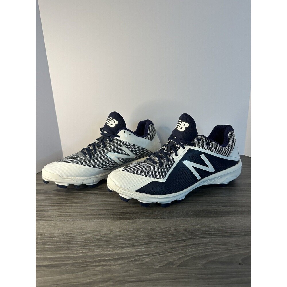 New Balance L4040TN4 White/Navy Men's Baseball Molded Cleats New W/o Box Size 15